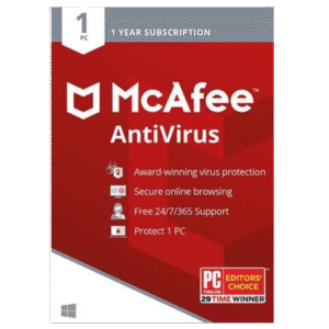 McAfee AntiVirus – 1-Year / 3-PC